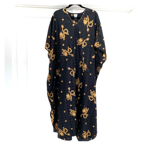 Sante Classics Dresses & Skirts - Sante Classics Kaftan Muumuu, Blk w Gold Dragon OS